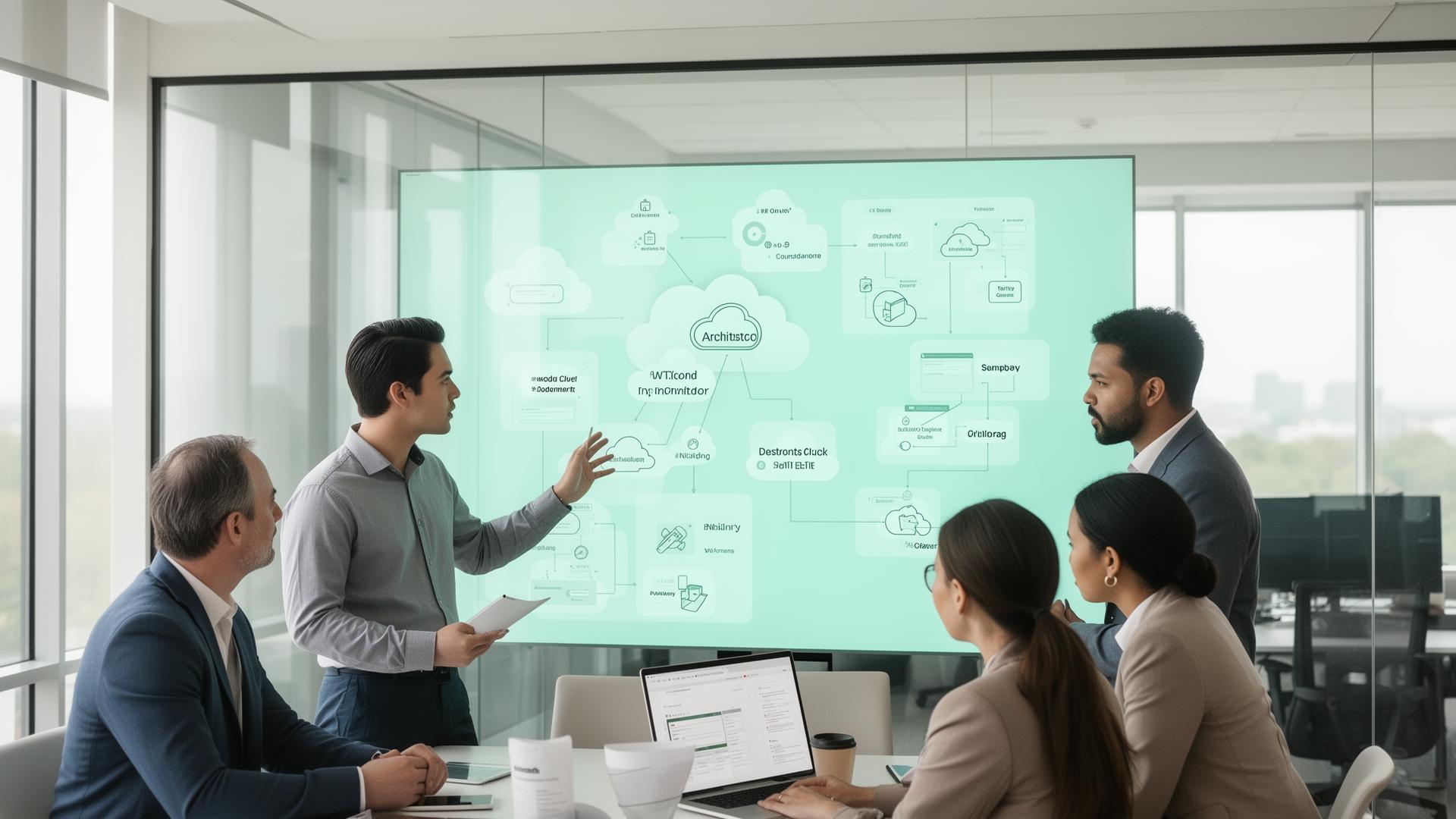 XACTTE IT consultants reviewing cloud architecture and security roadmap with a client in McLean, Virginia